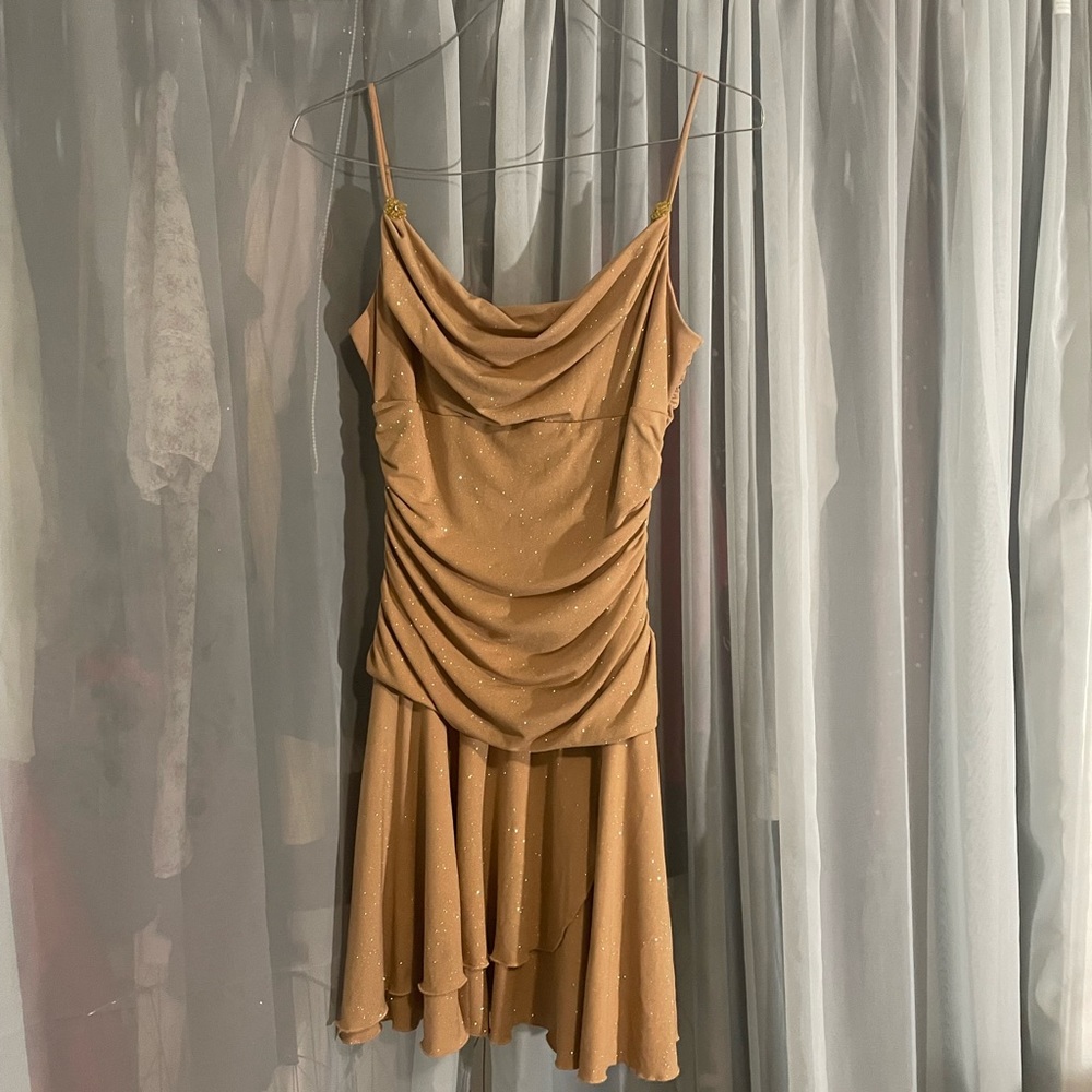 Gold Sparkly Vintage Y2K Mini Dress